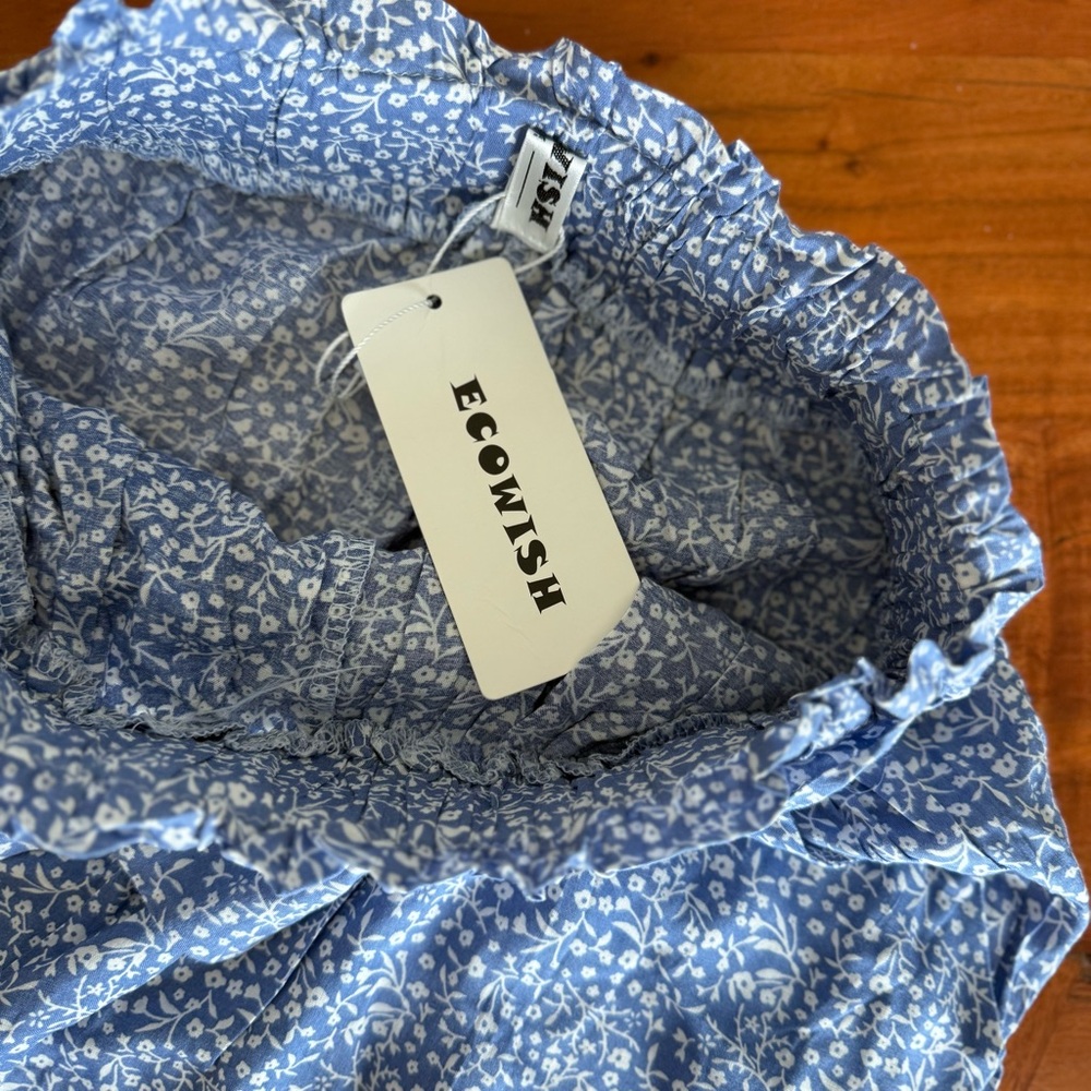 🦊 Wish Women's Wide Leg Pants - Blue Floral - Picture 3 of 7